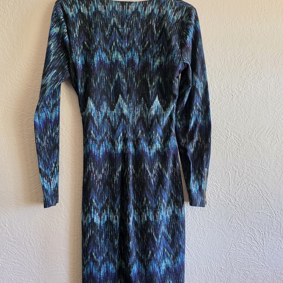 Cache Vibrant Blue and Black Long Sleeve Dress - Picture 2 of 5